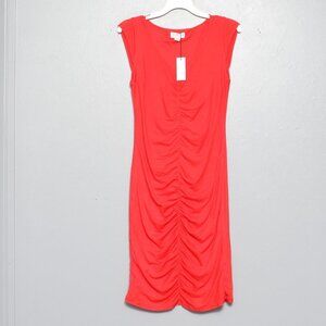 Velvet by Graham Spencer NWT red cotton ruched body con soft comfy dress